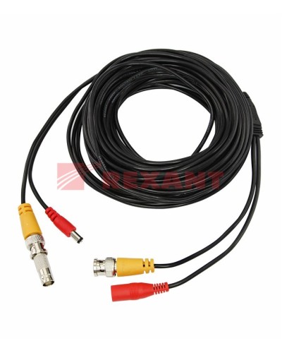 Шнур соединительный BNC-BNC для систем видеонаблюдения, с питанием (DC) от камеры (18 м) REXANT (18-1718) в Благовещенске Патч-корды и пигтейлы Pintop.ru