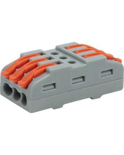 Клемма соединительная многоразовая проходная 3 полюса, серая (25 шт./уп.) REXANT (07-6263-3) в Благовещенске Монтажные материалы Pintop.ru