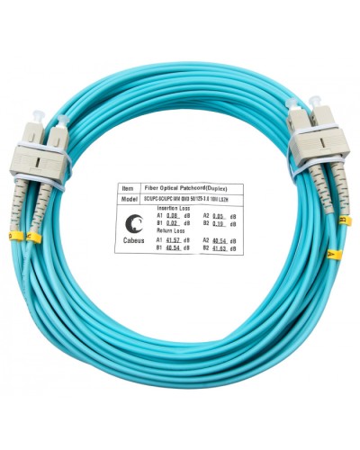 Шнур оптический duplex SC-SC 50/125 mm OM3 10м LSZH Cabeus FOP-50-SC-SC-10m в Благовещенске Патч-корды и пигтейлы Pintop.ru