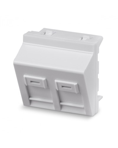 Вставка 45x45 (Mosaic) для 2 модулей формата Keystone Jack, угловая Cabeus (FP-A-45-2M) в Благовещенске Модули Keystone Pintop.ru