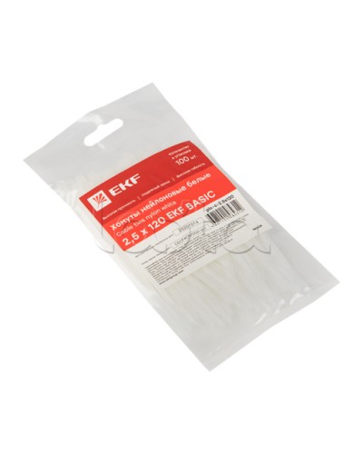 Хомут нейлоновый (2,5х120) (100шт.) EKF Basic (plc-c-2.5x120) в Благовещенске Стяжки-хомуты Pintop.ru