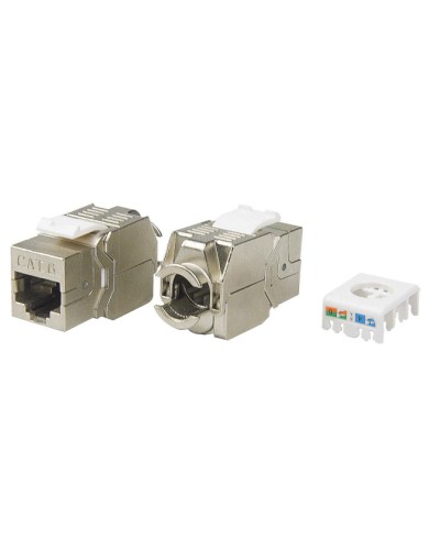 Вставка Keystone Jack RJ-45(8P8C) Hyperline KJ8-8P8C-C6-180-TLS-SH-F-WH в Благовещенске Модули Keystone Pintop.ru