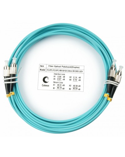 Шнур оптический duplex FC-FC 50/125 mm OM3 7м LSZH Cabeus FOP-50-FC-FC-7m в Благовещенске Патч-корды и пигтейлы Pintop.ru