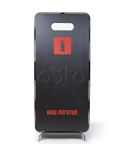 Подставка интерьерная ПРЕСТИЖ черная для огнетушителей высотой до 600 мм с логотипом заказчика ПОЖТЕХНИКА в Благовещенске Аксессуары для огнетушителей Pintop.ru