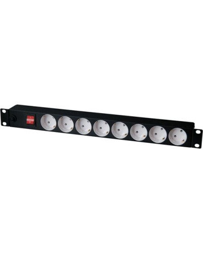 Блок розеток 1U, 8 розеток Schuko с фильтром TLK TLK-RS08MF1-BK в Благовещенске Блоки розеток Pintop.ru
