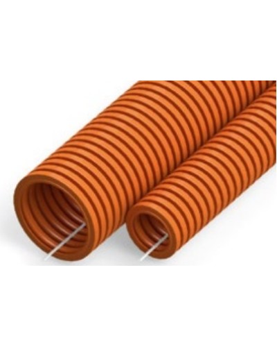 Труба гофрированная ПНД тяжёлая 750 Н безгалогенная (HF) оранжевая с/з д40 (15 м/960 м уп/пал) Промрукав (PR02.0211) в Благовещенске Труба гофрированная Pintop.ru