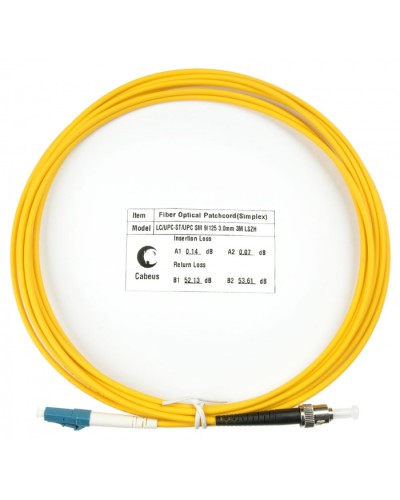 Шнур оптический simplex LC-ST 9/125 sm 3м LSZH Cabeus FOP(s)-9-LC-ST-3m в Благовещенске Патч-корды оптические Pintop.ru