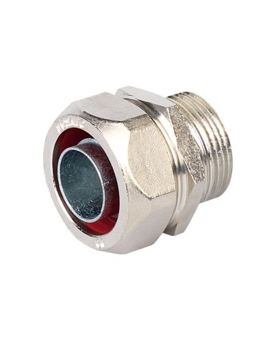 Муфта металлорукав-коробка, ф15мм, IP40/IP44/IP66/IP67, М20х1,5 наружная резьба DKC (6014-20A) в Благовещенске Повороты, муфты, тройники Pintop.ru