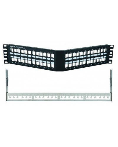 Коммутационная угловая панель 19” наборная, FTP, 2U, 48 портов, черный Eurolan (27A-00-48BL) в Благовещенске Патч-панели Pintop.ru