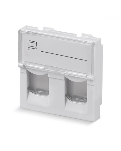 Вставка 45x45 (Mosaic) для 2 модулей формата Keystone Jack (арт.078610) Cabeus (FP-L-45-2M) в Благовещенске Модули Keystone Pintop.ru