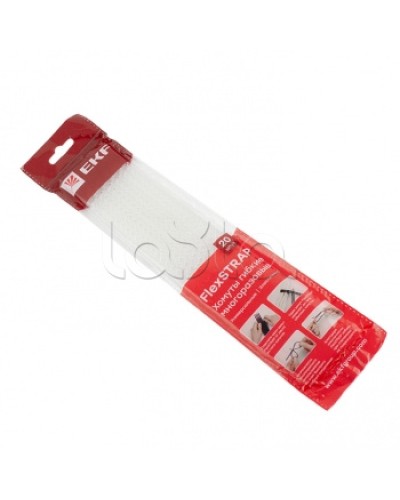 Хомут гибкий (20 шт.) белый FlexSTRAP EKF (plc-fs-wr) в Благовещенске Стяжки-хомуты Pintop.ru