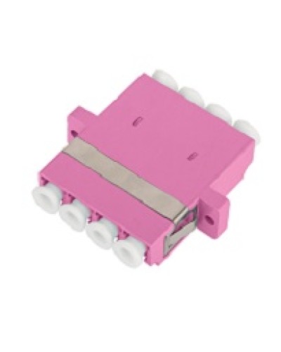 Адаптер NIKOMAX волоконно-оптический, соединительный, многомодовый, стандарта OM4, LC/UPC-LC/UPC, квадро, пластиковый, без шторки, с фланцами, маджента, уп-ка 2шт. в Благовещенске Проходные адаптеры и розетки оптические Pintop.ru