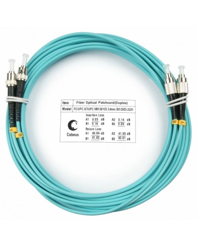 Шнур оптический duplex FC-ST 50/125 mm OM3 5м LSZH Cabeus FOP-50-FC-ST-5m в Благовещенске Патч-корды и пигтейлы Pintop.ru