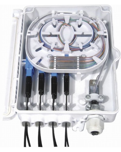 Бокс оптический настенный, 8 портов (SC, duplex LC), без пигтейлов и проходных адаптеров Hyperline FO-WBI-8A-GY в Благовещенске Кросс оптический Pintop.ru