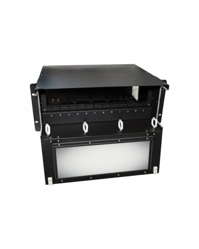 Патч-панель 19” универсальная Hyperline FO-19BX-4U-F2-12xSLT-W120H32-EMP в Благовещенске Кросс оптический Pintop.ru