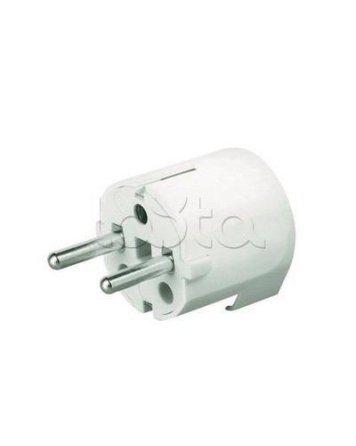 Вилка кабельная, бытовая с центральным вводом кабеля. Белая. IP20 16А 2P+E 230В DKC DIS1302063 в Благовещенске Аксессуары для стоек и шкафов Pintop.ru