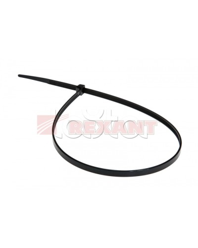 Хомут-стяжка нейлоновый 5х400 мм чёрный (100шт/уп) REXANT 07-0401 в Благовещенске Стяжки-хомуты Pintop.ru