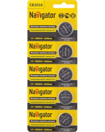 Элемент питания Navigator 94 763 NBT-CR2016-BP5 в Благовещенске Электротехническое оборудование Pintop.ru