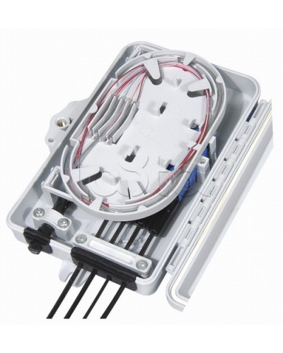 Бокс оптический настенный, 4 порта (SC, duplex LC), без пигтейлов и проходных адаптеров Hyperline FO-WBI-4A-GY в Благовещенске Кросс оптический Pintop.ru