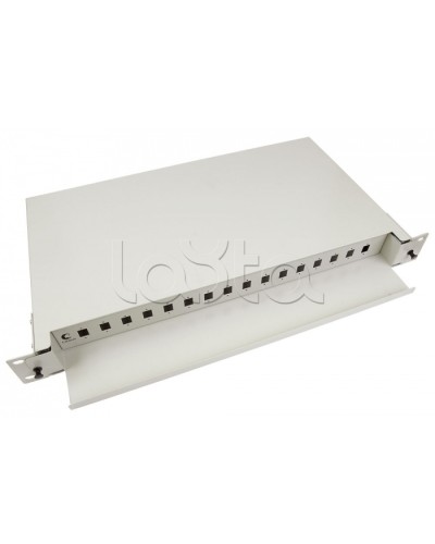 Бокс оптический 19, 1U на 16 SC/2xLC портов Cabeus ODF-19-16-SC в Благовещенске Кросс оптический Pintop.ru