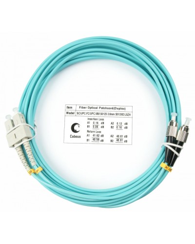 Шнур оптический duplex SC-FC 50/125 mm OM3 20м LSZH Cabeus FOP-50-SC-FC-20m в Благовещенске Патч-корды и пигтейлы Pintop.ru