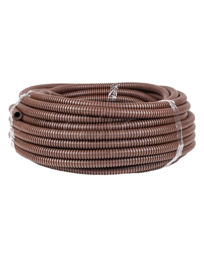 Труба гофр. ПВХ с протяжкой d16 мм (25 м) темное дерево EKF-Plast (tg-z-16d) в Благовещенске Труба гофрированная Pintop.ru