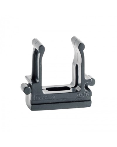 CF16G Держатель (клипса), без галогена, для труб D16мм, цвет чёрный (50шт)Экопласт (41716-50HF-BL) в Благовещенске Держатели, клипсы, скобы Pintop.ru