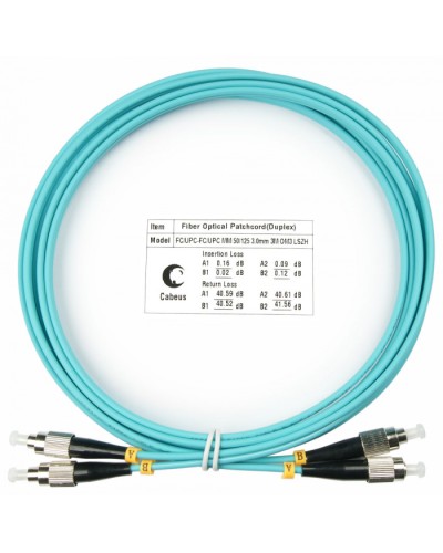 Шнур оптический duplex FC-FC 50/125 mm OM3 3м LSZH Cabeus FOP-50-FC-FC-3m в Благовещенске Патч-корды и пигтейлы Pintop.ru