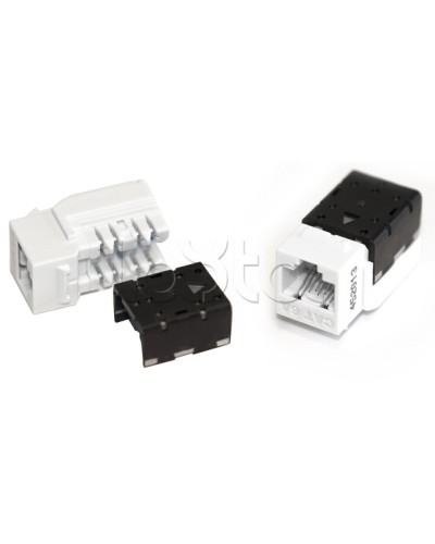 Вставка Keystone Jack RJ-45(8P8C), категория 6A, 110 IDC черная Hyperline (KJNE-8P8C-C6A-90-BK) в Благовещенске Модули Keystone Pintop.ru