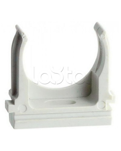 Держатель (клипса) для гофрированной или жесткой гладкой трубы D16 мм, без галогена Экопласт 41716HF в Благовещенске Держатели, клипсы, скобы Pintop.ru