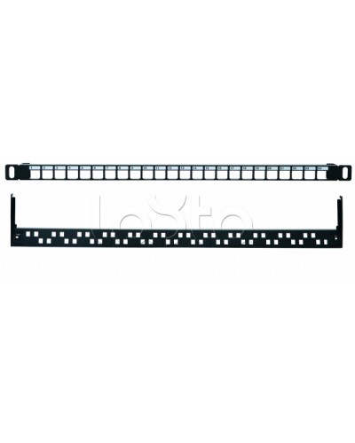 Коммутационная панель 19” наборная, UTP, 0,5U, 24 порта, черный Eurolan (27B-00-24-05BL) в Благовещенске Патч панель Pintop.ru