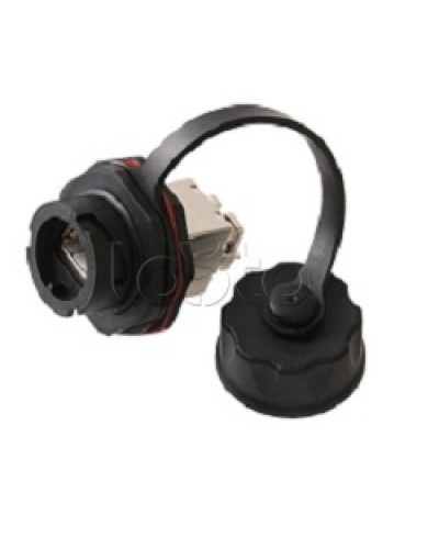 Индустриальный модуль-вставка NIKOMAX, Кат.6a (Класс Ea), 500МГц, RJ45/8P8C, 110/KRONE, T568A/B, экранированный, IP67, с защитной крышкой, черный NIKOMAX (NMC-KJSA2-IS-BK) в Благовещенске Модули Keystone Pintop.ru