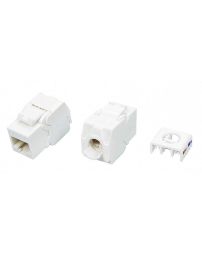 Вставка Keystone Jack RJ-45(8P8C) Hyperline KJ8-8P8C-C6A-180-TLS-WH в Благовещенске Модули Keystone Pintop.ru