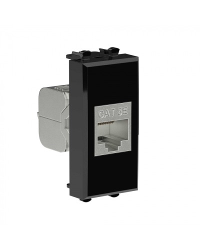 Avanti Компьютерная розетка RJ-45 без шторки модульная, кат.5е экран., Черный квадрат 1модуль DKC (4402761) в Благовещенске Коннекторы Pintop.ru