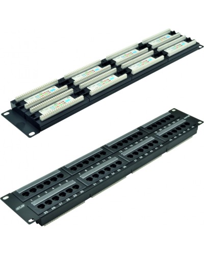 Панель коммутационная 19, 2U, 48 портов,Кат.5e NETLAN EC-URP-48-UD2 в Благовещенске Патч панель Pintop.ru