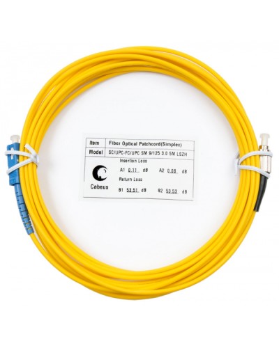 Шнур оптический simplex SC-FC 9/125 SM 5 м LSZH в Благовещенске Патч-корды оптические Pintop.ru