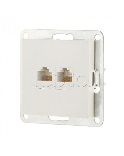 Розетка компьютерная двойная 2хRJ-45 кат.5е с накладкой (белый) LK80 Экопласт (846204-1) в Благовещенске Розетки компьютерные и телефонные Pintop.ru