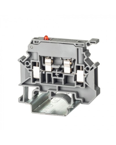 Клемма для предохранителя , винтовой зажим, 2 точки подключения, 4 кв.мм, серая DKC TUR-4-HESILED250 в Благовещенске Клеммные колодки Pintop.ru