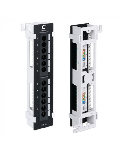 Патч-панель настенная, 12 портов RJ-45, категория 5е, с подставкой Cabeus PL-12-Cat.5e-WL-Dual IDC в Благовещенске Патч панель Pintop.ru