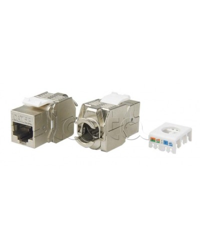 Вставка Keystone Jack RJ-45(8P8C) Hyperline KJ8-8P8C-C5e-180-TLS-SH-F-WH в Благовещенске Модули Keystone Pintop.ru