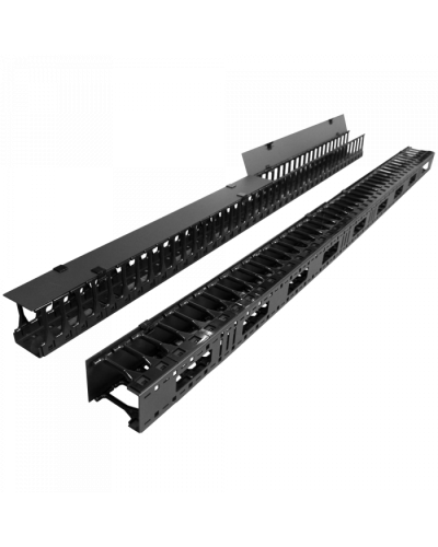 Вертикальные органайзеры с пласт пальцами 149 мм, 47U, черные TWT (TWT-CBB-DVO-47U/M) в Благовещенске Кабельные органайзеры Pintop.ru