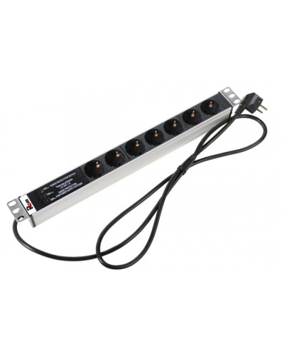 Блок розеток 1U, 7 розеток Schuko Rem R-16-7S-FI-440-3 в Благовещенске Блоки розеток Pintop.ru