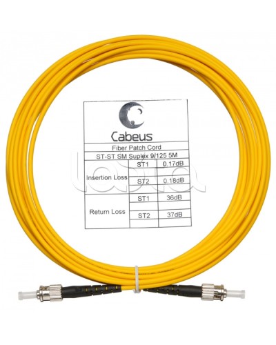 Шнур оптический simplex ST-ST 9/125 sm 10м LSZH Cabeus FOP(s)-9-ST-ST-10m в Благовещенске Патч-корды оптические Pintop.ru