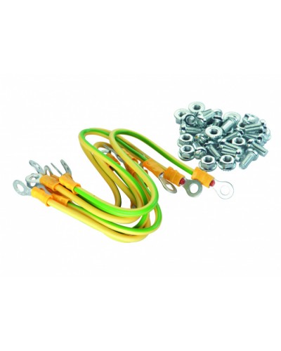 Eurolan Набор проводов заземления, 4 провода 250 мм × 4,0 кв.мм, 4 провода 150 мм × 4,0 кв.мм (60A-14-13GR) в Благовещенске Аксессуары для стоек и шкафов Pintop.ru