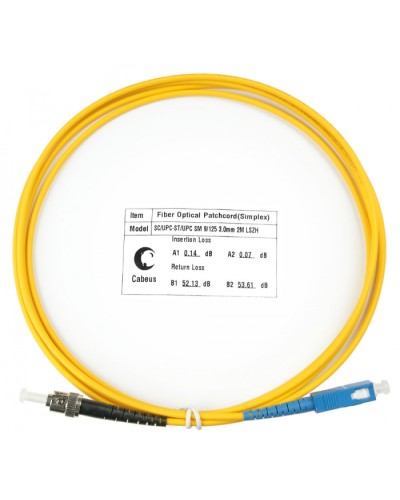 Шнур оптический simplex SC-ST 9/125 sm 2м LSZH Cabeus FOP(s)-9-SC-ST-2m в Благовещенске Патч-корды оптические Pintop.ru