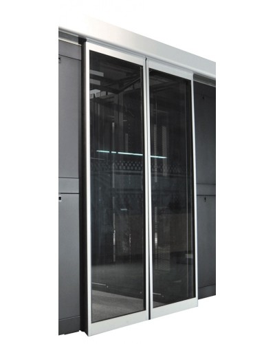 Дверь коридора развижная автоматическая 1200 мм для шкафов LANMASTER DCS 42U, стекло, key-card замок LANMASTER LAN-DC-SDRAL-42Ux12 в Благовещенске Аксессуары для стоек и шкафов Pintop.ru