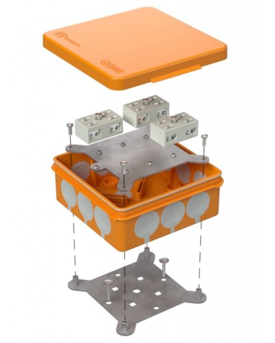 Коробка огнест. разветвительная 100х100х40 (16 шт/кор) Промрукав (60-0303-FR6.0-4-6-Р) в Благовещенске Распределительные коробки Pintop.ru