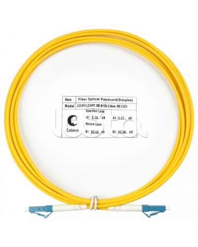 Шнур оптический simplex LC-LC 9/125 SM 3 м LSZH Cabeus FOP(s)-9-LC-LC-3M в Благовещенске Патч-корды оптические Pintop.ru