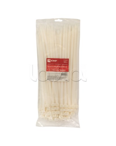Хомут нейлоновый (7,2х300) (100шт.) EKF Basic (plc-c-7.2x300) в Благовещенске Стяжки-хомуты Pintop.ru