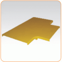 Крышка Т-соединителя оптического лотка 120 мм, желтая LANMASTER LAN-OT120-ETC